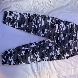 Black, Grey, White Camo Cargo Pants